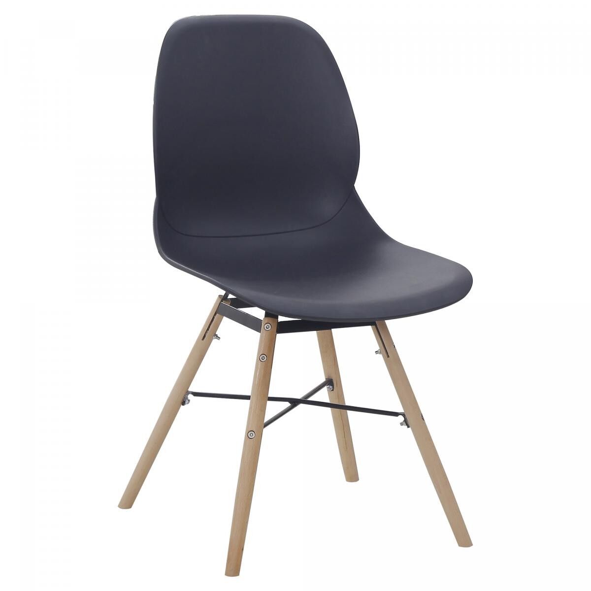 Halbhandgefertigter Stuhl LOT OF 2 DAVI 53,5x45x82 schwarz