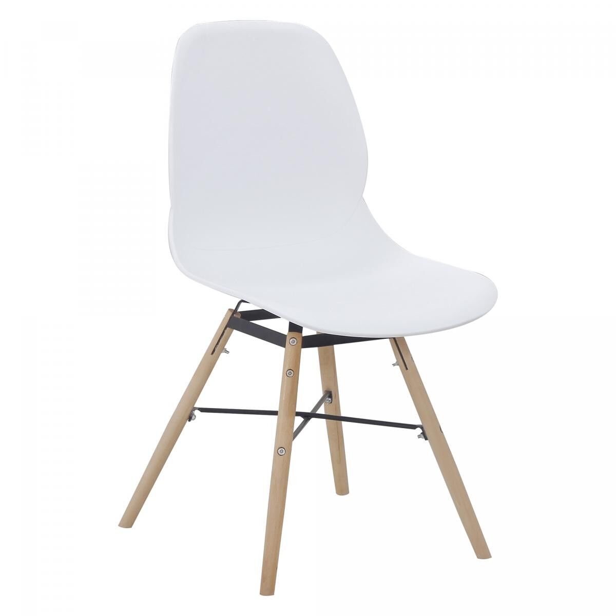 Halbhandgefertigter Stuhl LOT OF 2 DAVI 53.5x45x82 weiß