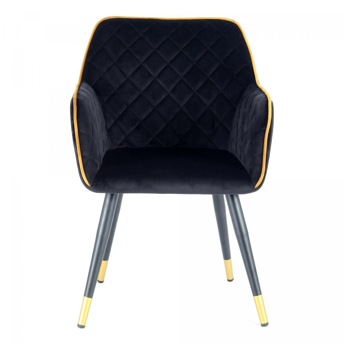 HODA halbhandgefertigter Sessel 61x58,8x86 Gold und Schwarz