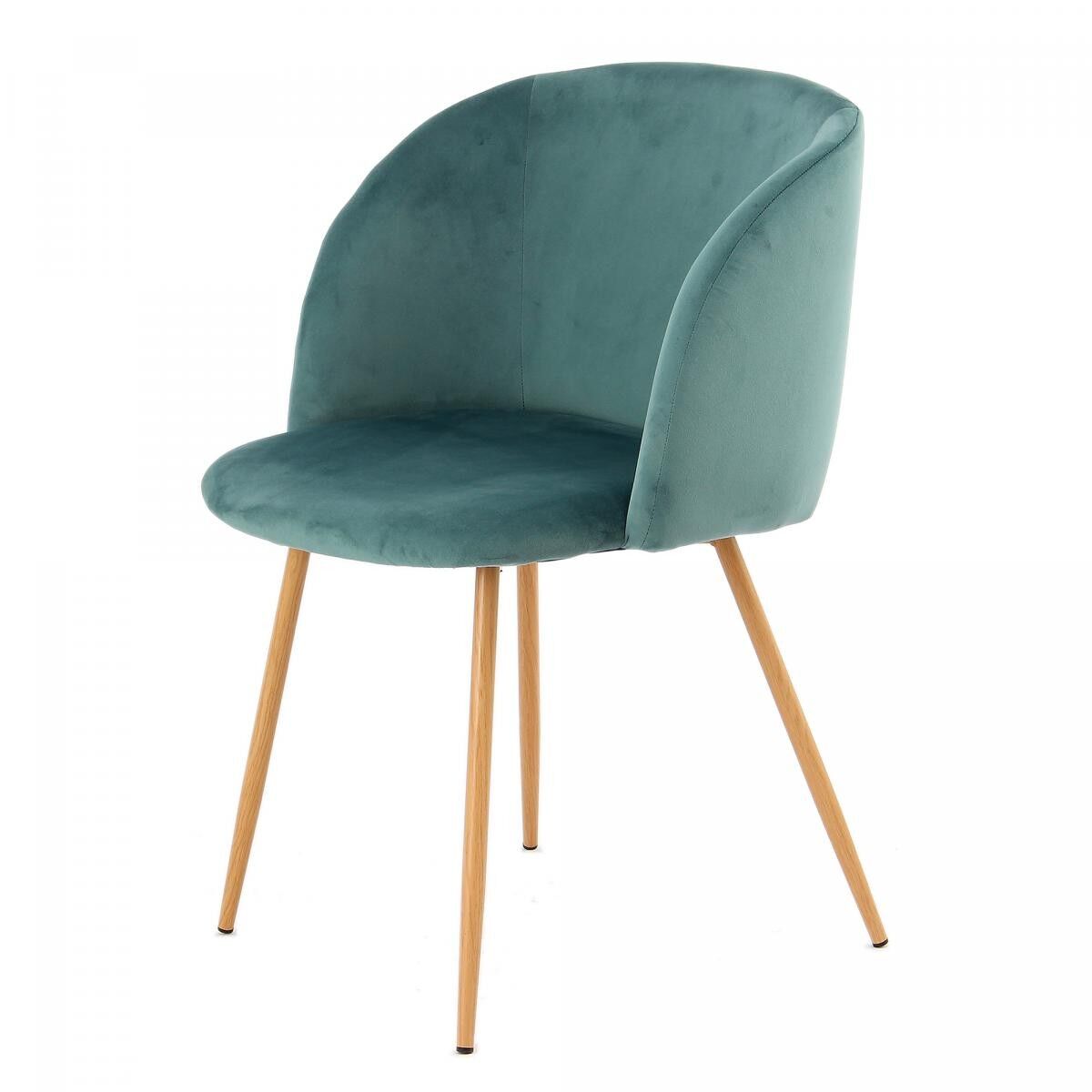 Halbhandgefertigter Stuhl LOT OF 2 VENE 56x54x84 grün