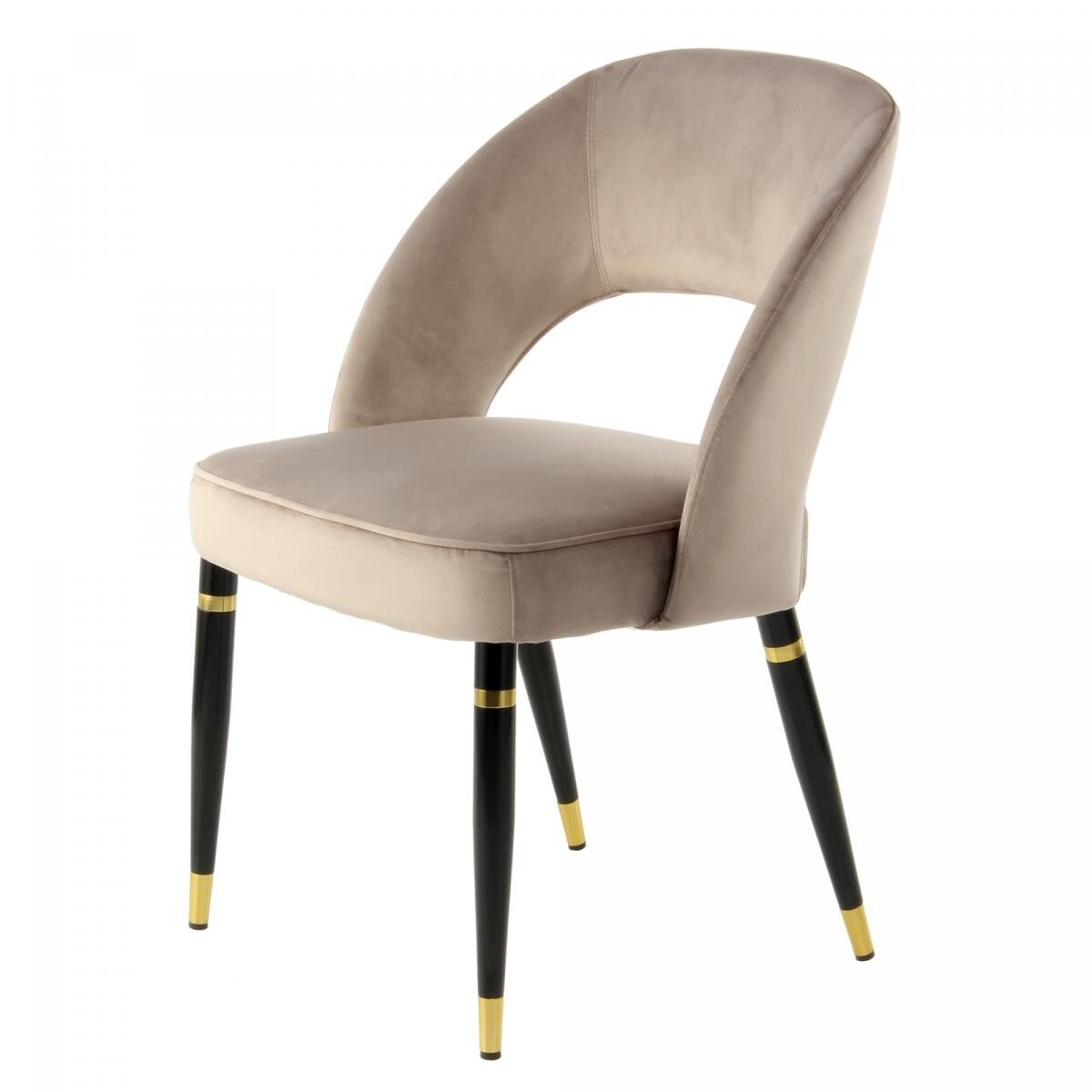 Halbhandgefertigter Sessel LOT OF 2 MANE 56x58x83 Taupe und Gold