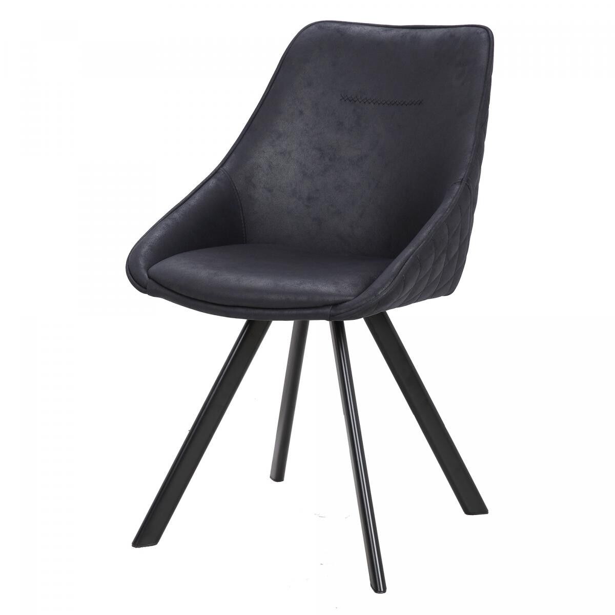 Halbhandgefertigter Sessel LOT OF 2 FICI 61x50x83 schwarz