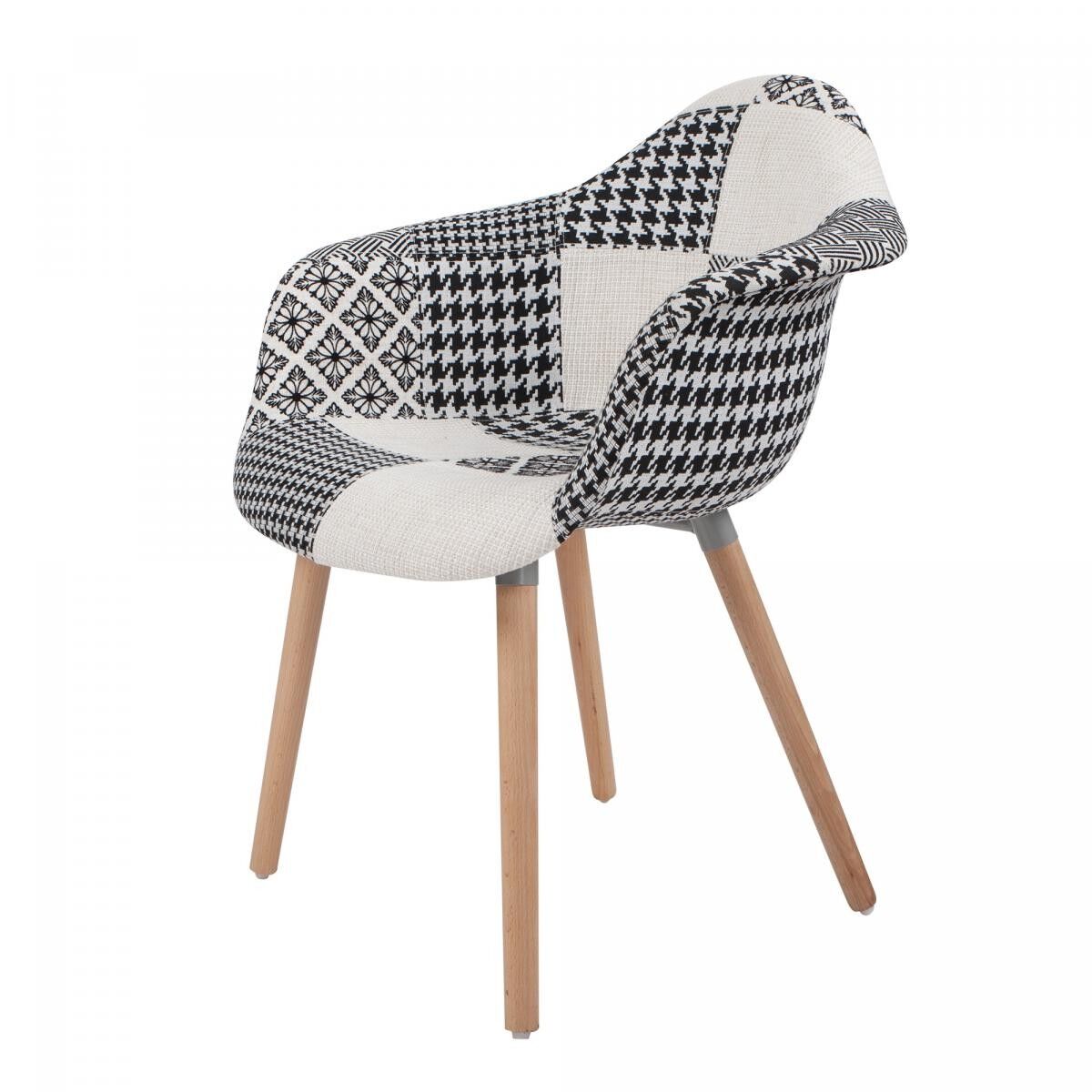 Halbhandgefertigter Sessel LOT OF 2 NEDU 61x62x80 schwarz und weiß