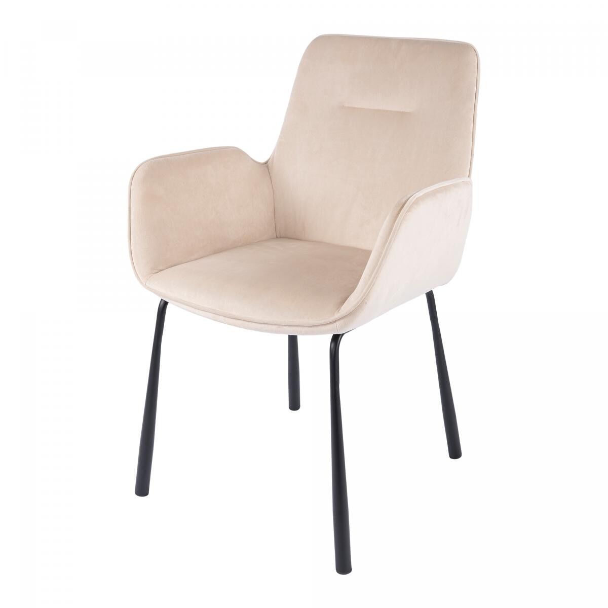 MOTA halbhandgefertigter Samtsessel 58,5x57x87 creme