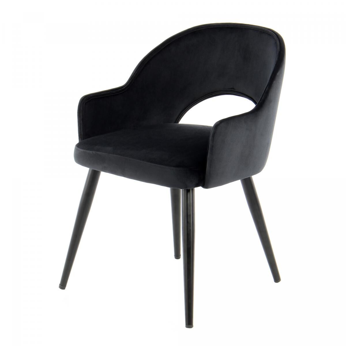 Halbhandgefertigter Sessel 2er Set HOSO 58x55x77 schwarz