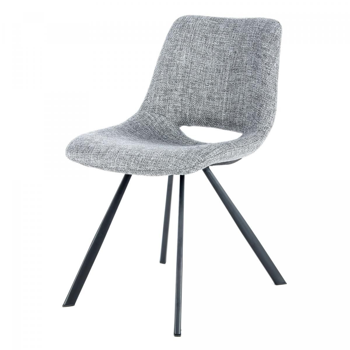 Halbhandgefertigter Stuhl LOT OF 2 HECE 57x47.5x77 grau