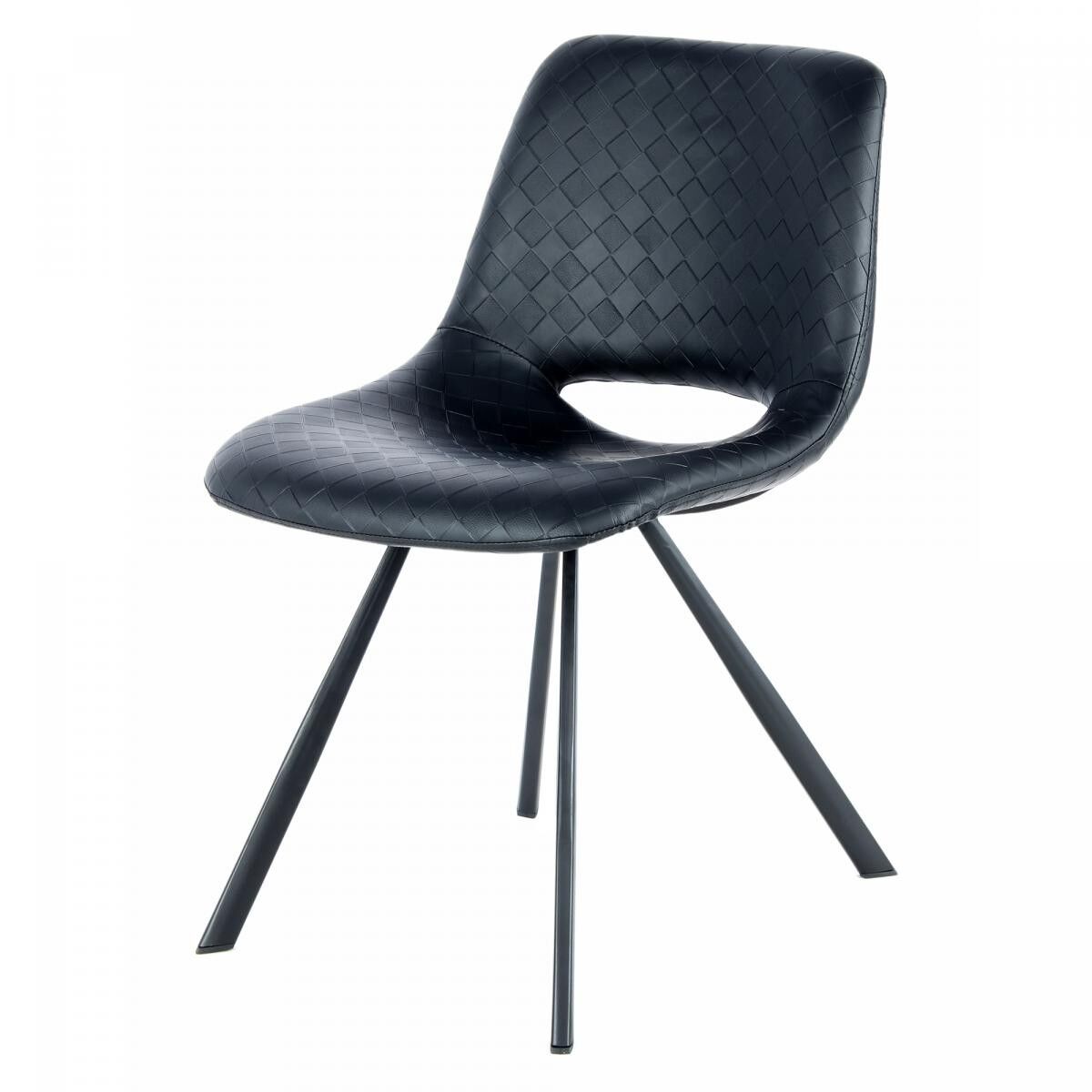 Halbhandgefertigter Stuhl 2er-Set HECE 57x47,5x77 schwarz