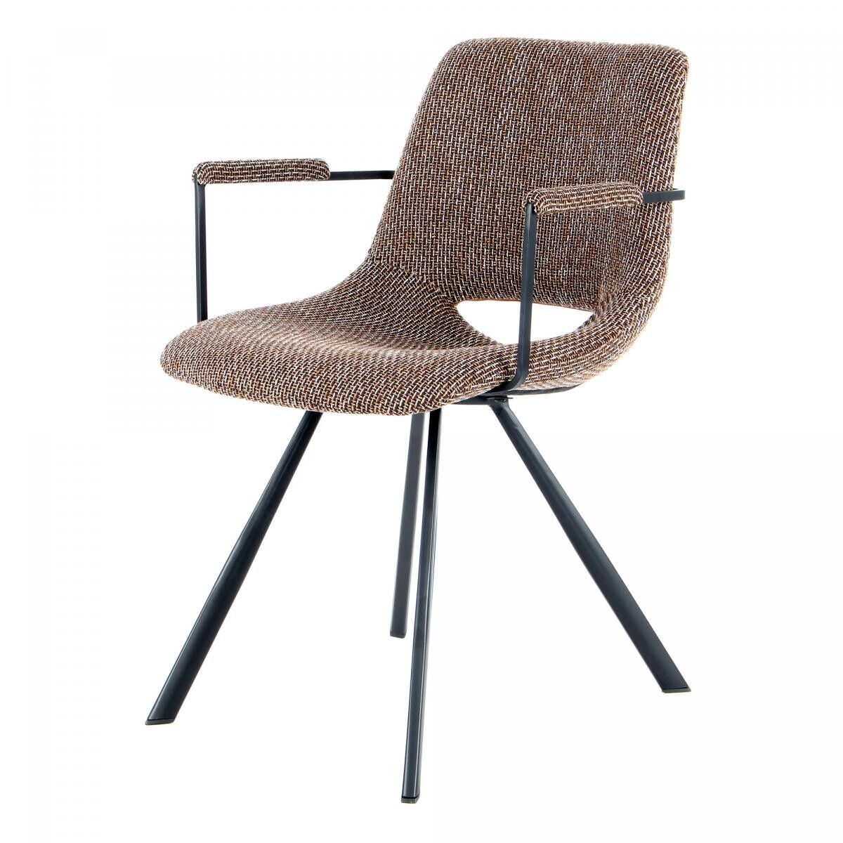 Poltrona in lino semi-artigianale SET DI 2 GUCO 57x57,5x77 marrone