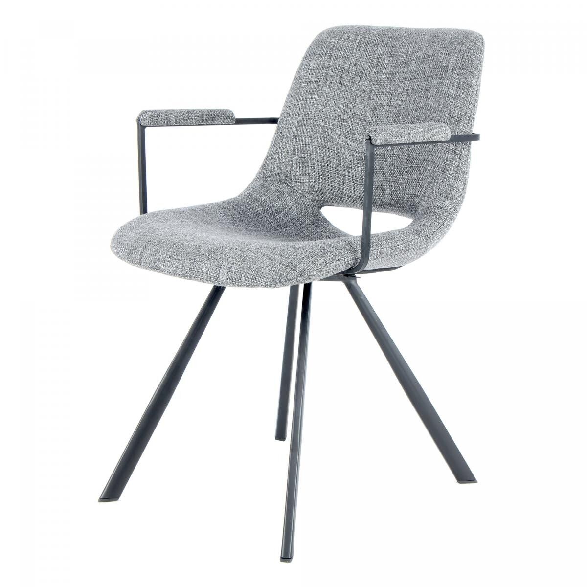 Poltrona in lino semi-artigianale SET DI 2 GUCO 57x57,5x77 grigio