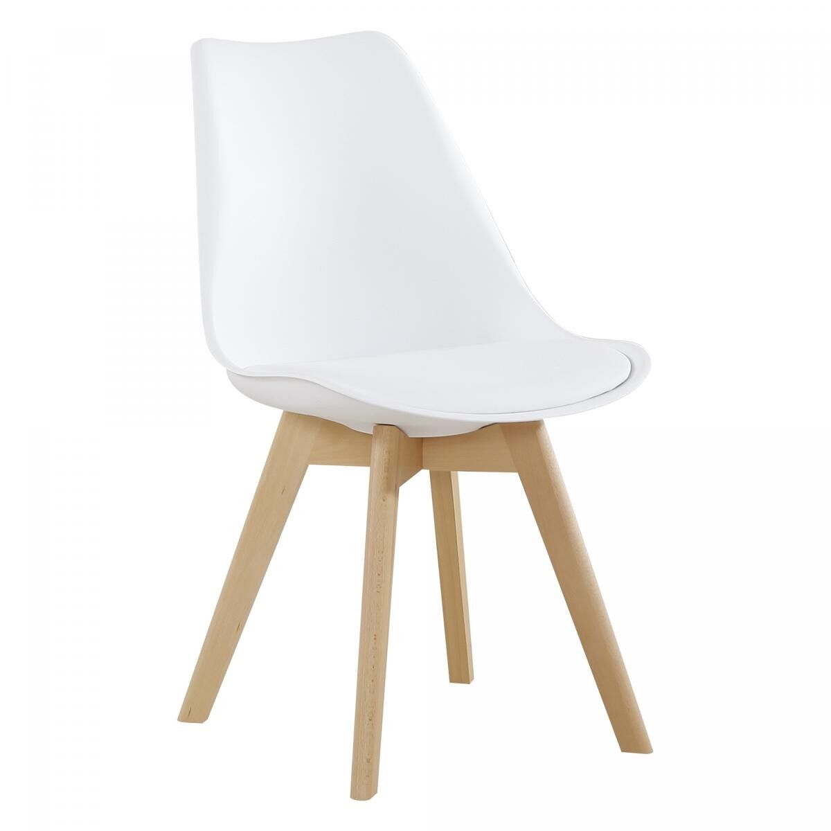 Sedia semi-artigianale LOTTO DI 2 HUGI 56x48x83 bianco