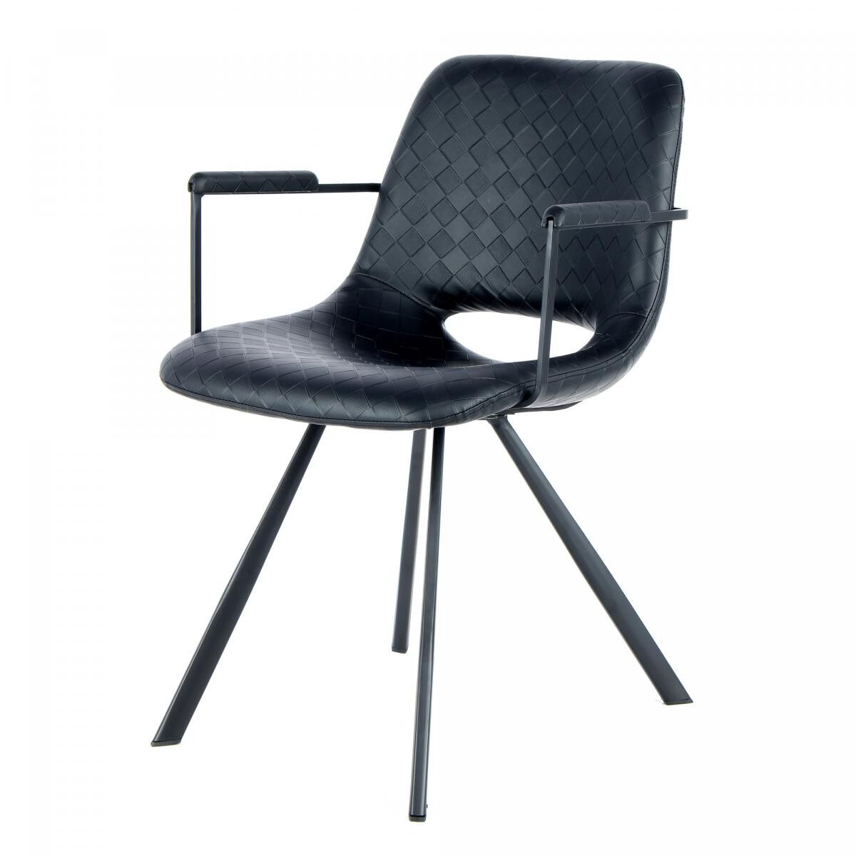 Poltrona in lino semi-artigianale SET DI 2 GUCO 57x57,5x77 nero