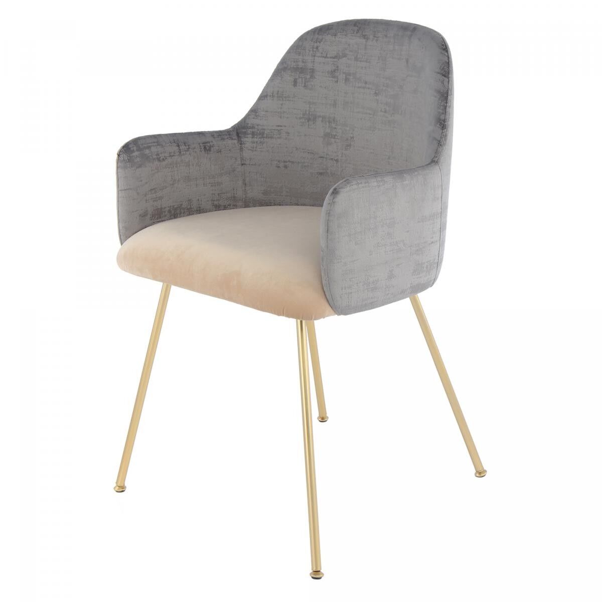 Poltrona semi-artigianale FUDA 50x53x85 grigio e beige