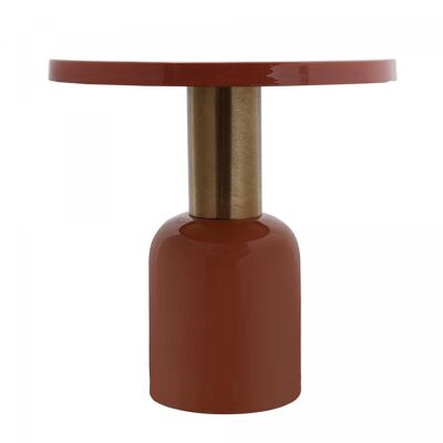 JECU 51x51 coral handmade iron coffee table with retro-vintage pattern