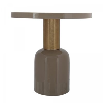 JECU 51x51 taupe handmade iron coffee table with retro-vintage pattern