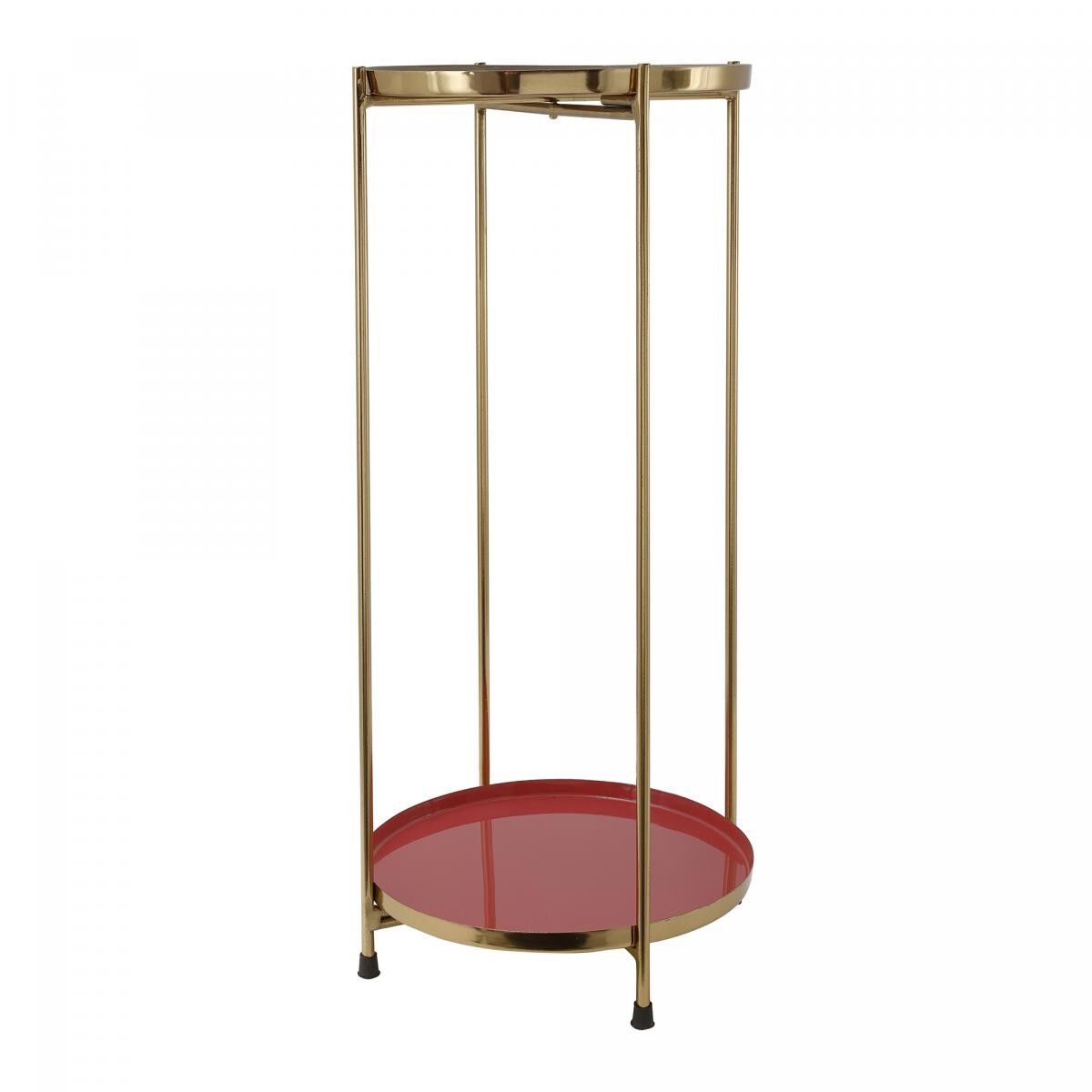 Tavolino da caffè in ferro fatto a mano FOHA 25x25 tortora e corallo