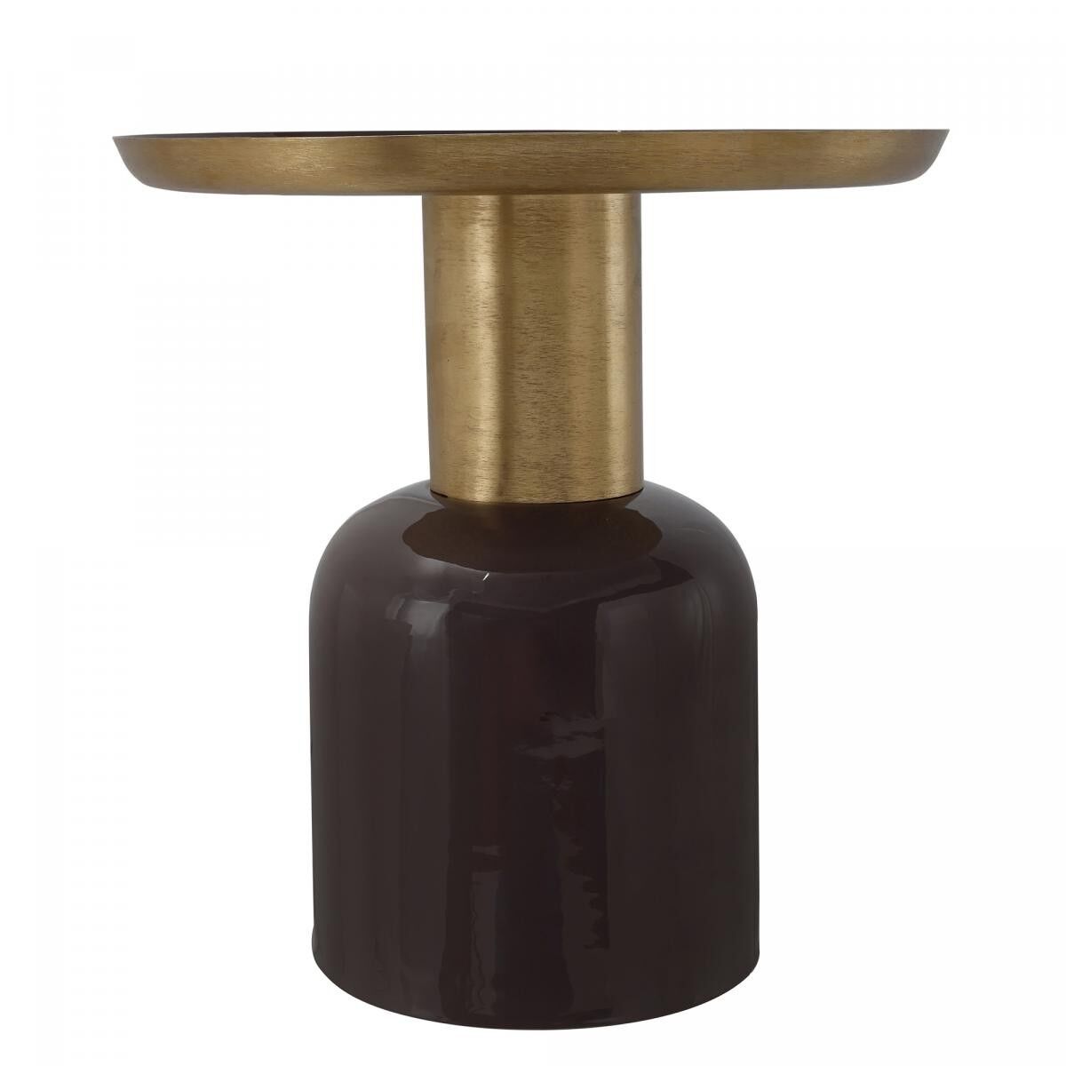 Tavolino da caffè VITO 41x41 in ferro dorato fatto a mano con motivo retrò-vintage