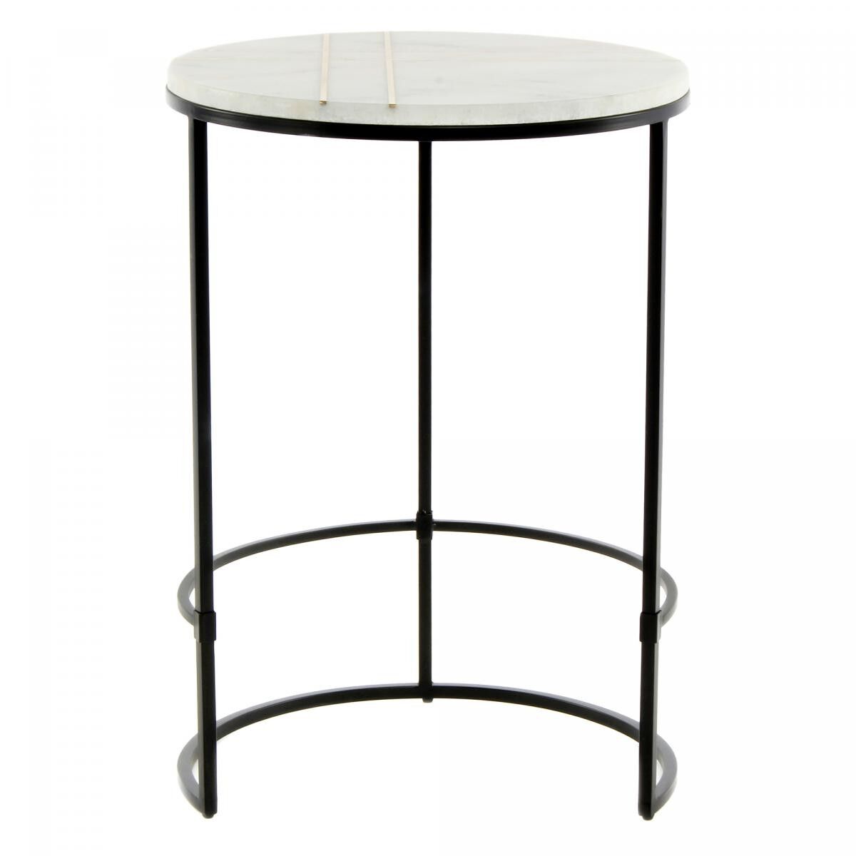 Tavolino semi-artigianale in marmo bianco HOHO 45x45