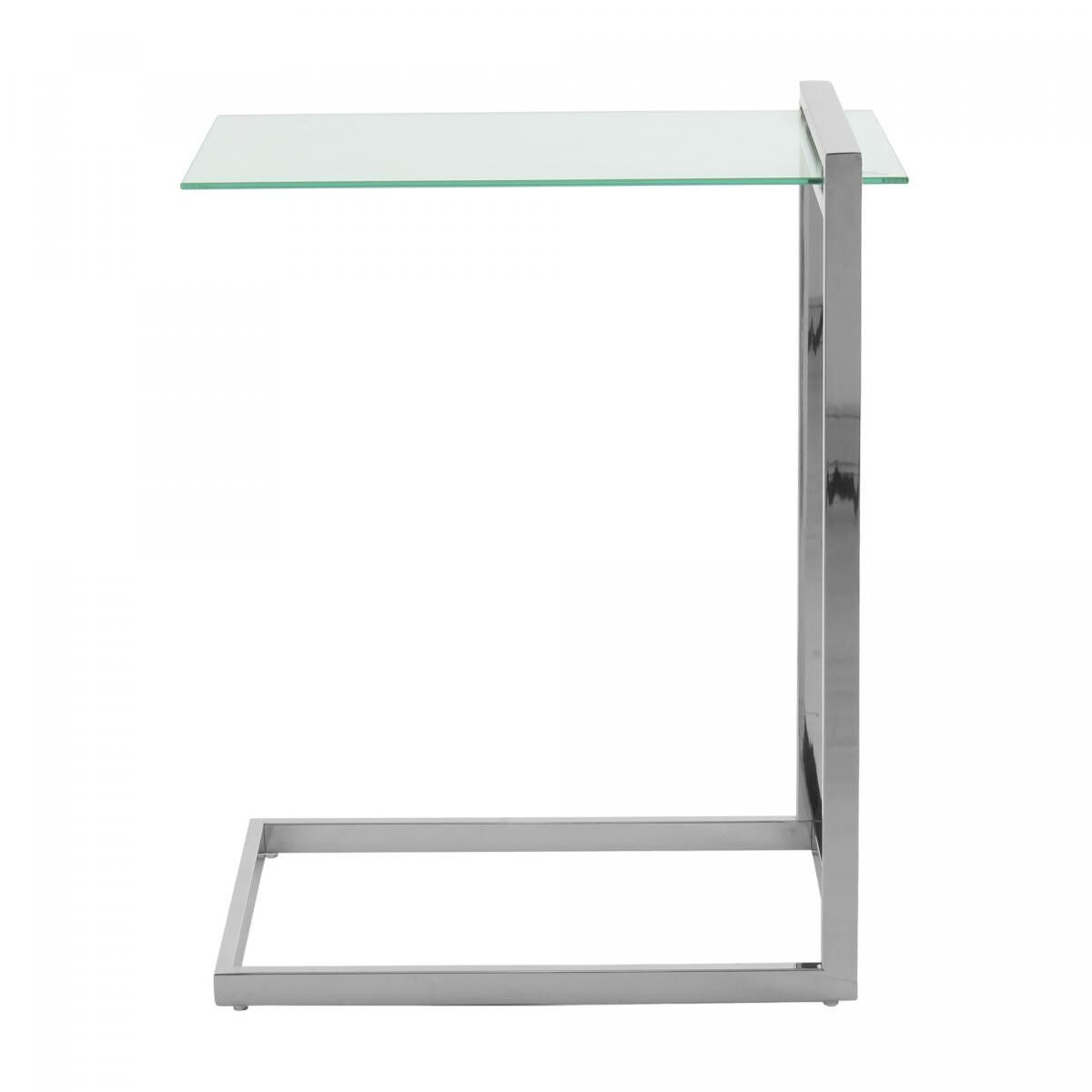 Tavolino da caffè NAFI 45x30 in acciaio inox fatto a mano, grigio chiaro