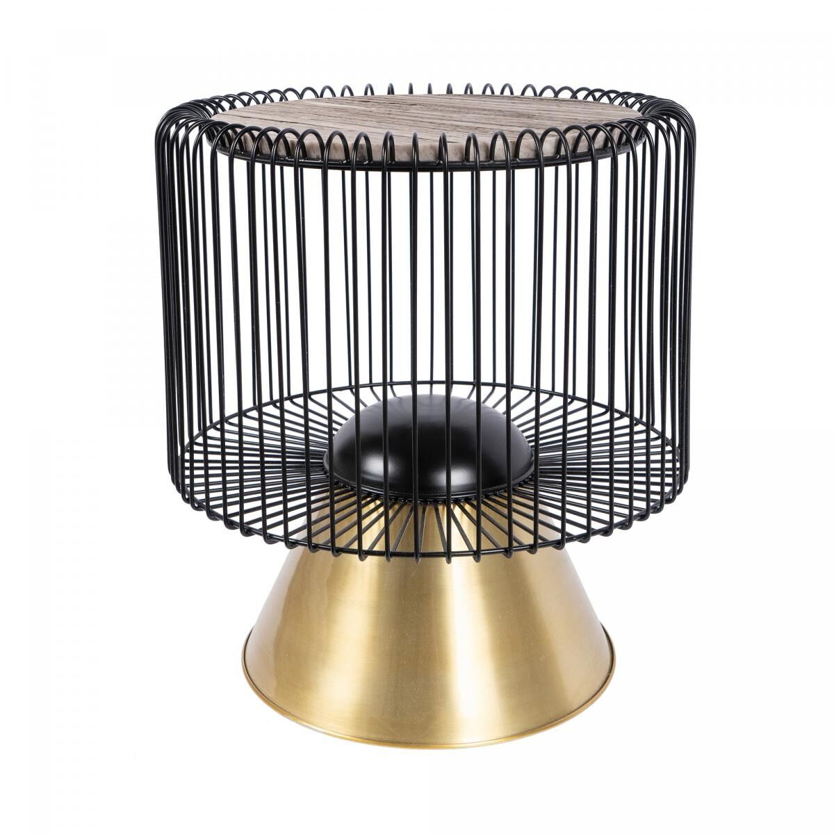 Tavolino PUNO fatto a mano in marmo - Marrone - 51x51x56,5cm