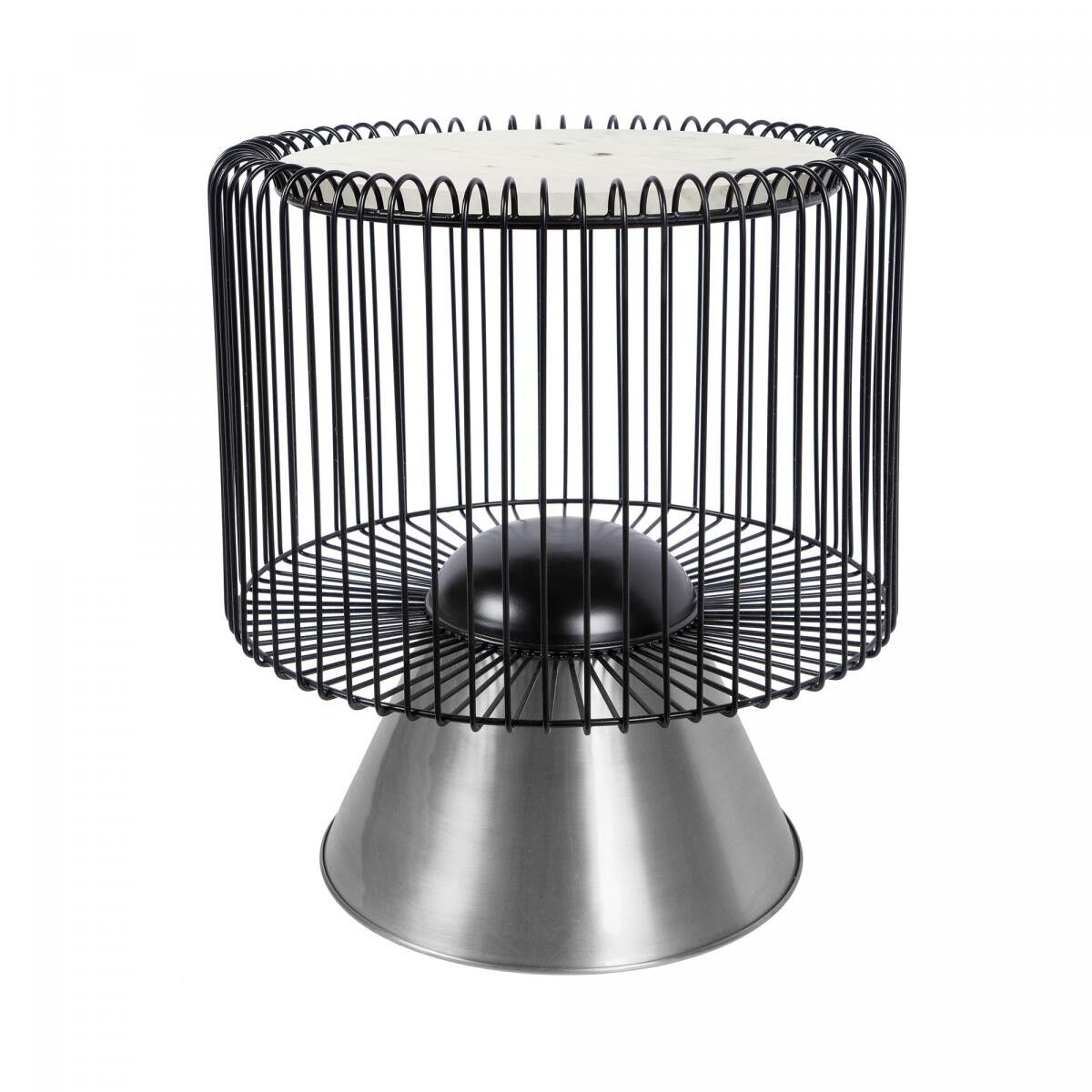 Tavolino PUNO fatto a mano in marmo - Bianco - 51x51x56,5cm