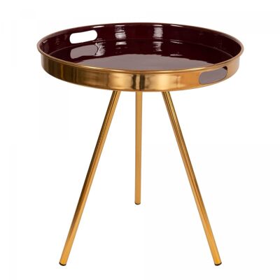BAPA 47x47 plum handmade iron coffee table with contemporary pattern