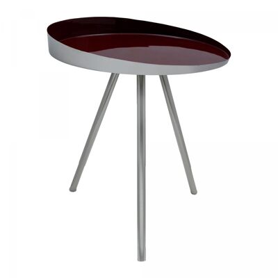 Handmade iron coffee table with contemporary FOGI pattern 41x41 plum