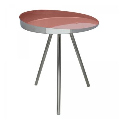 Handmade iron coffee table with contemporary FOGI pattern 41x41 pink