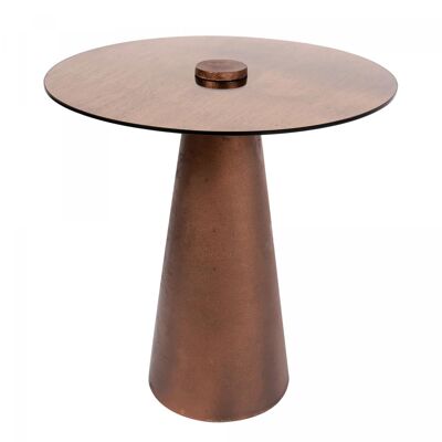 Table basse fait main en fer motif géométrique CIME 45x45 le cuivre
