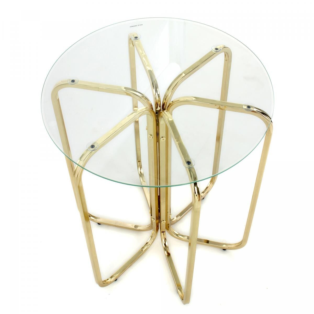 Tavolino da caffè in acciaio inox fatto a mano in oro JOSO 45x45