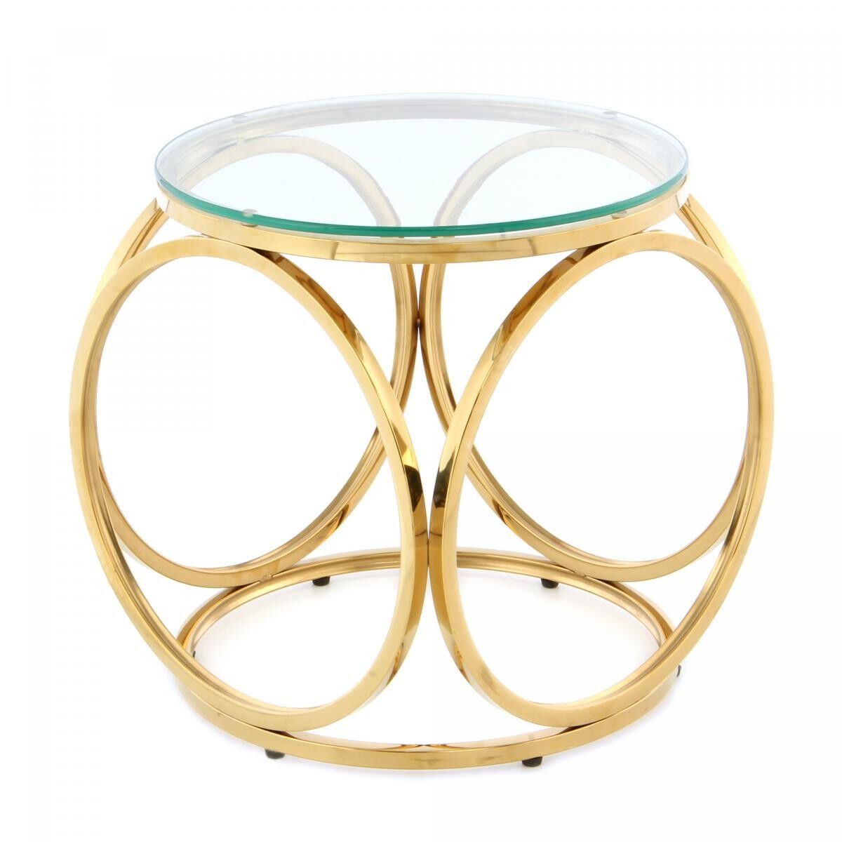 Tavolino da caffè TUHU 40x40 in acciaio inox fatto a mano, leggero e dorato