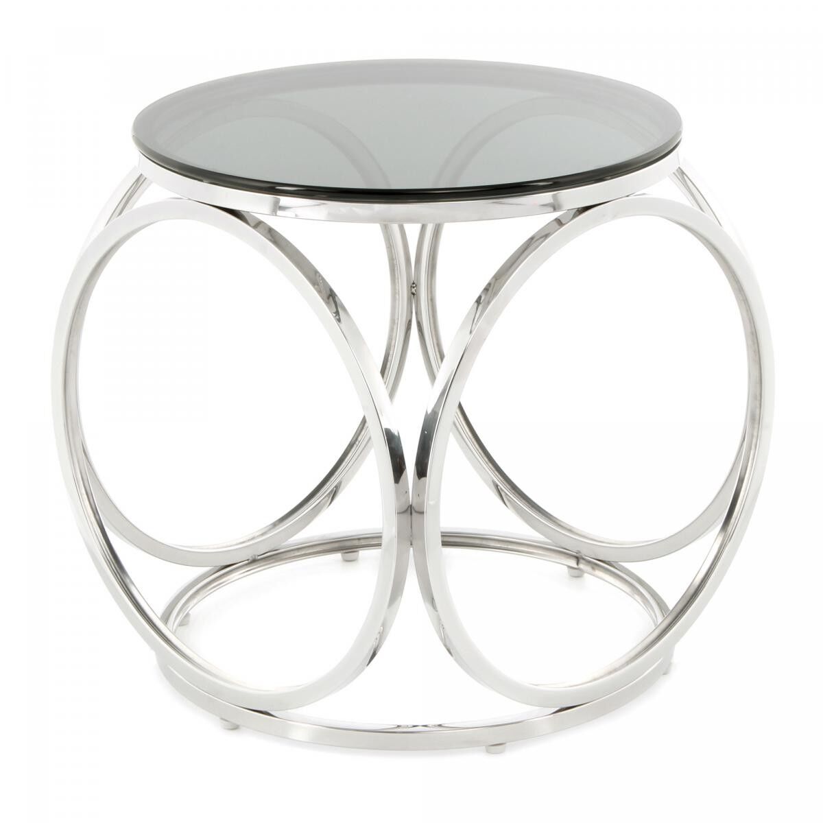 Tavolino da caffè TUHU 40x40 in acciaio inox fatto a mano nero e grigio