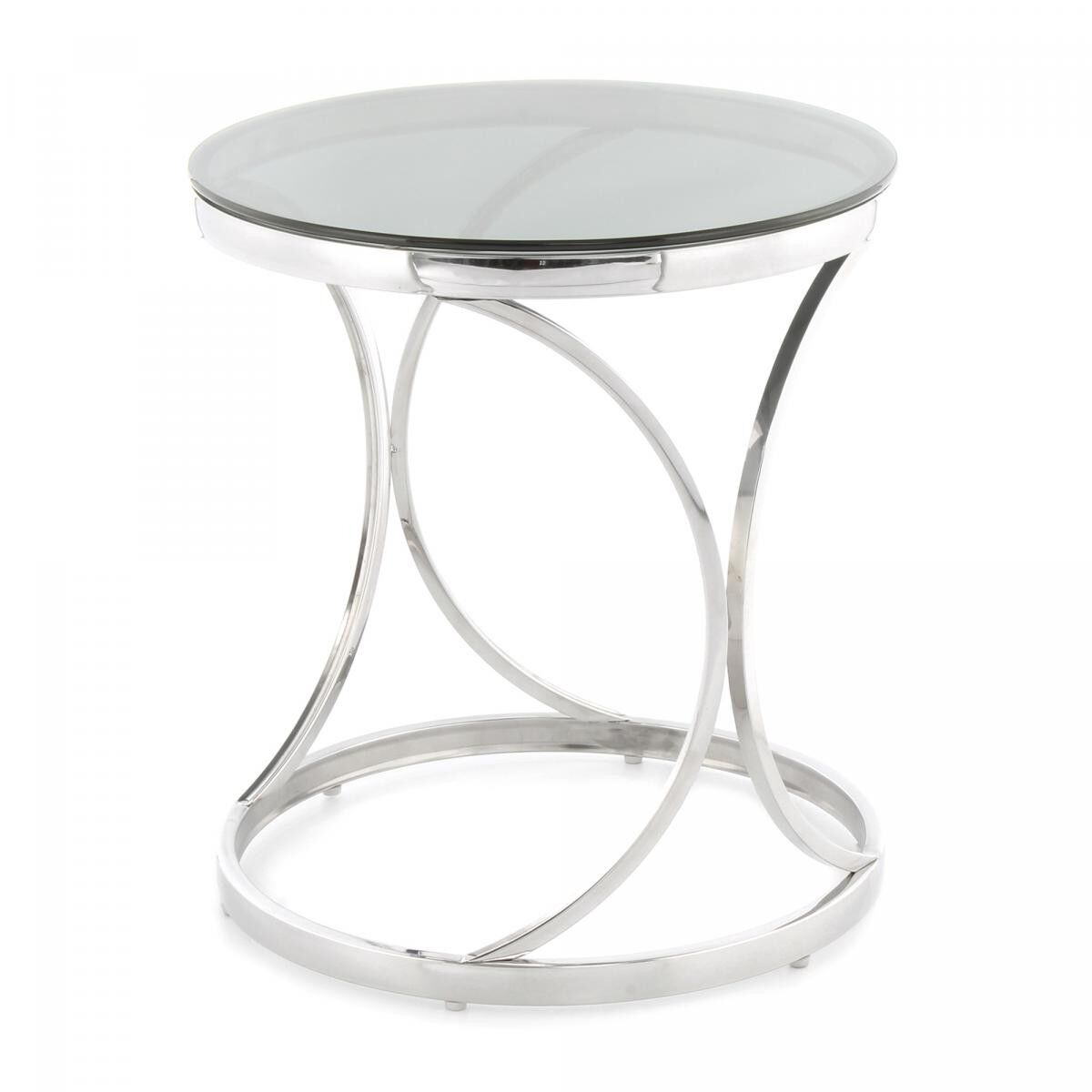 Tavolino da caffè in acciaio inox fatto a mano nero e grigio HATA 50x50