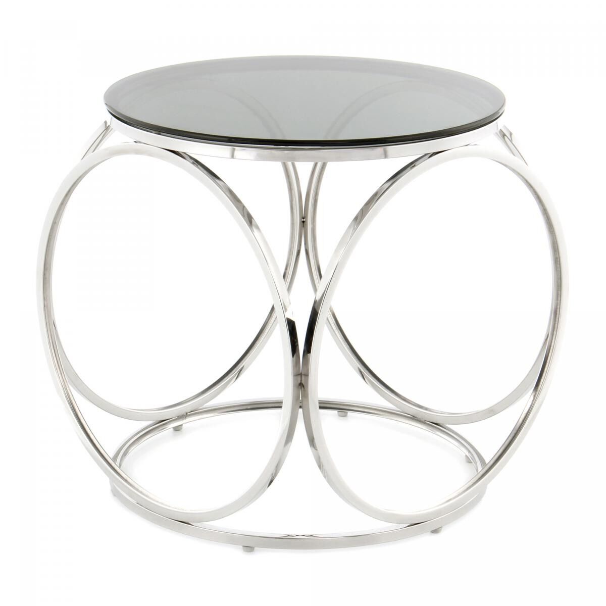 Tavolino da caffè in acciaio inox fatto a mano nero e grigio NUFE 50x50