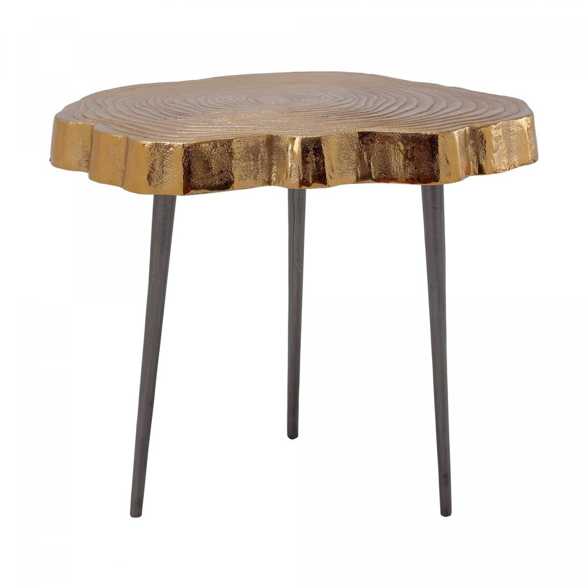 Tavolino da caffè in alluminio fatto a mano con motivo MOMA contemporaneo 44x46 oro