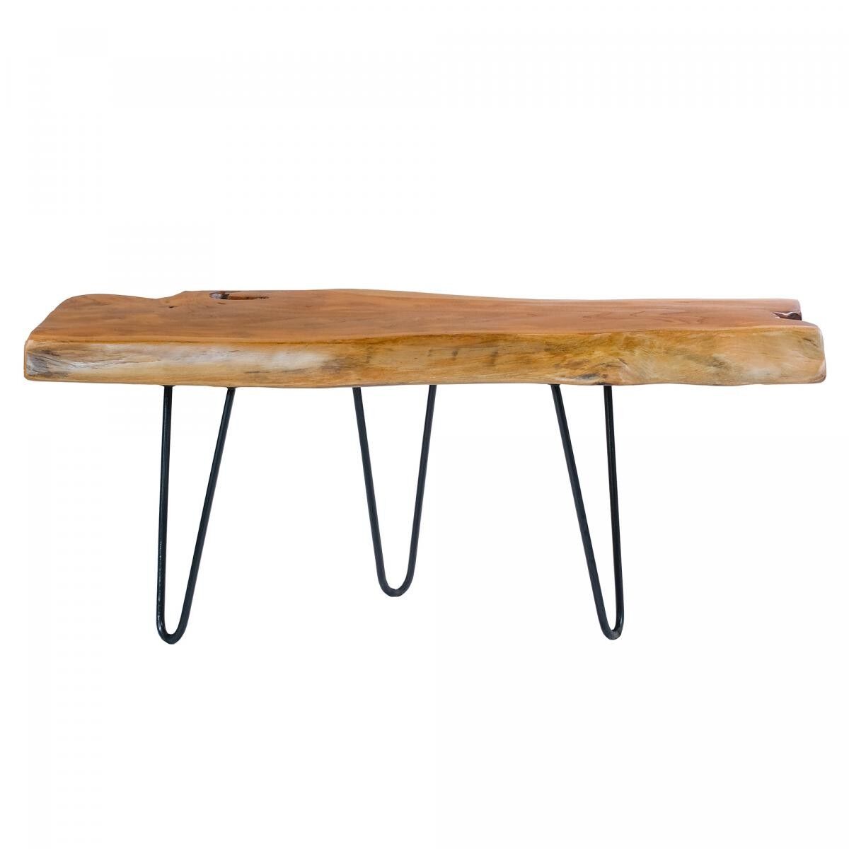 Tavolino da caffè in ferro fatto a mano GEBU motivo floreale 40x100 trasparente e lucido