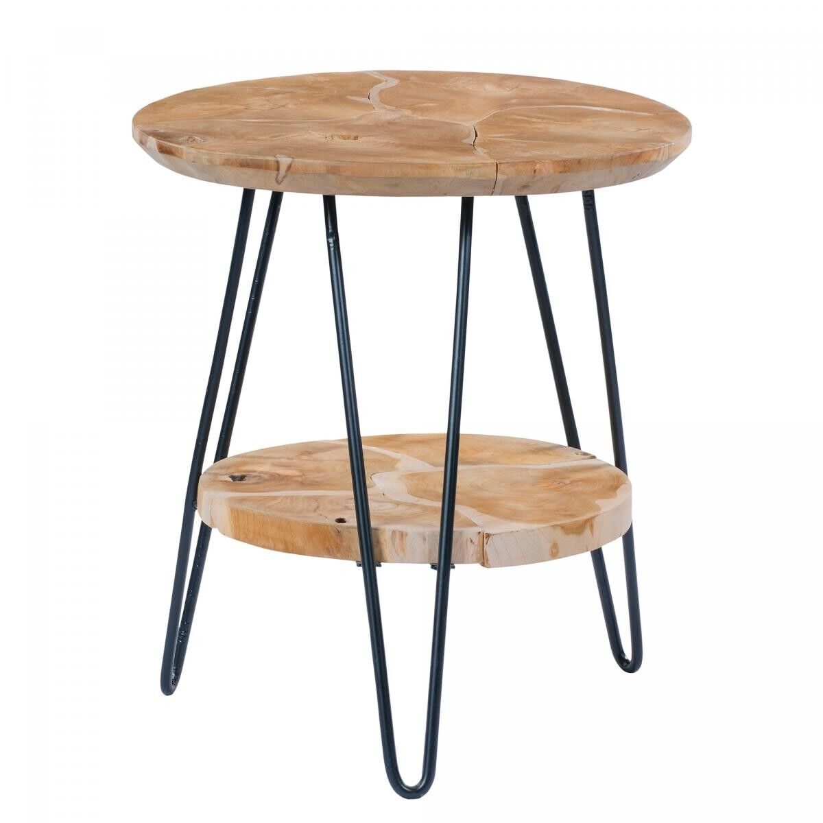 Tavolino in ferro fatto a mano con motivo floreale RISI 50x50 naturale