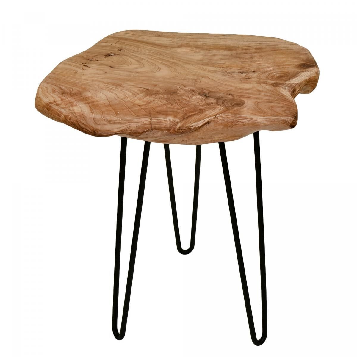 Tavolino da caffè in legno fatto a mano con motivo floreale CAHA 30x30 naturale