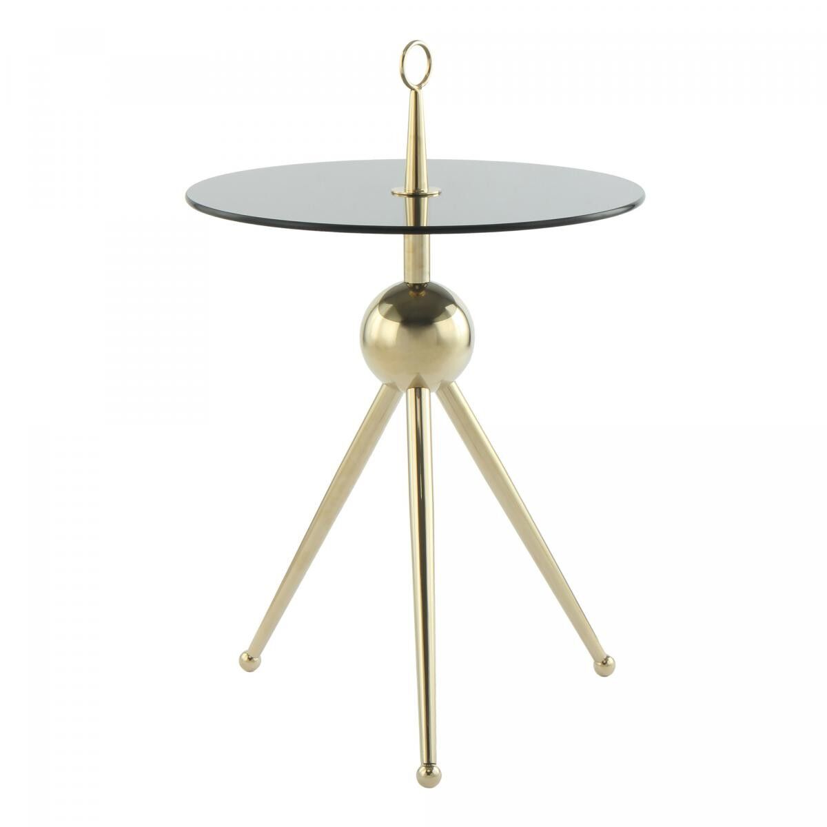 Tavolino MOME fatto a mano in acciaio inox - ecru - 46x46x52cm