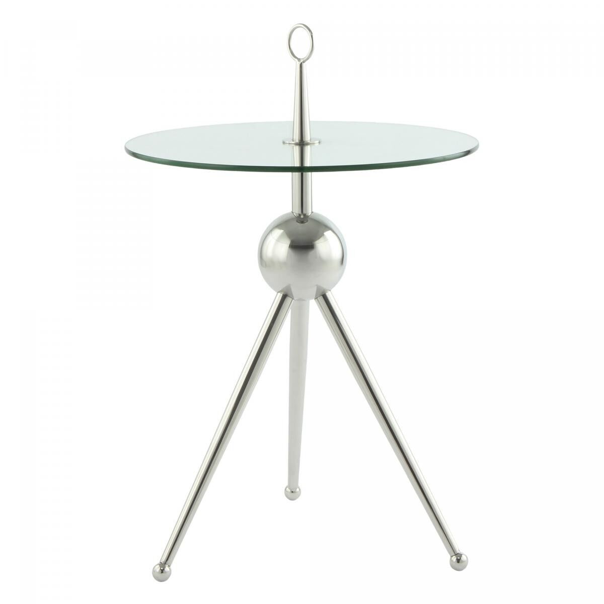 Tavolino MOME fatto a mano in acciaio inox - Argento - 46x46x70cm