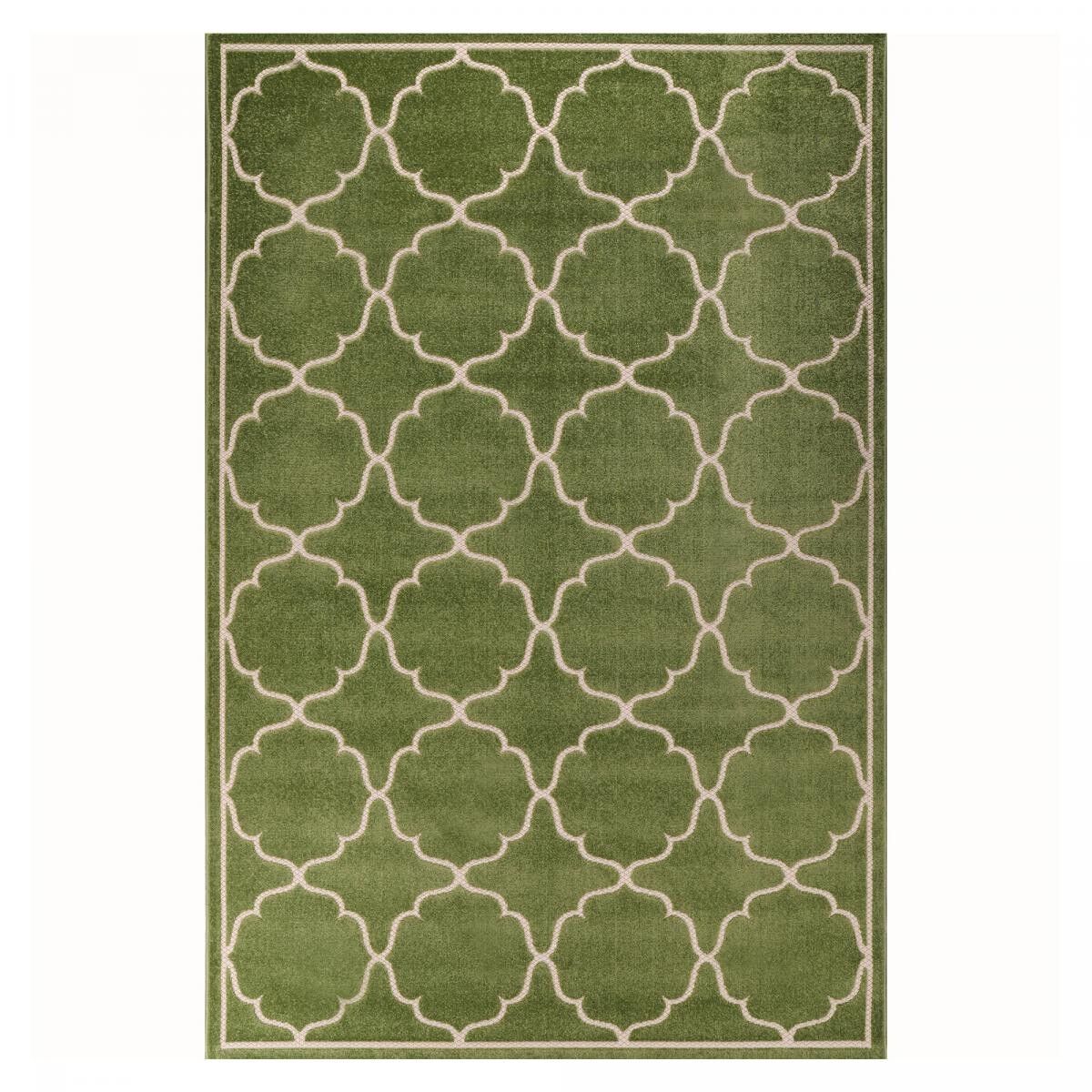 Tappeto da esterno Ø120cm rotondo tessuto kilim verde CULA