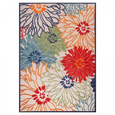 Tappeto da esterno tessuto kilim blu e beige MEKO 80x150