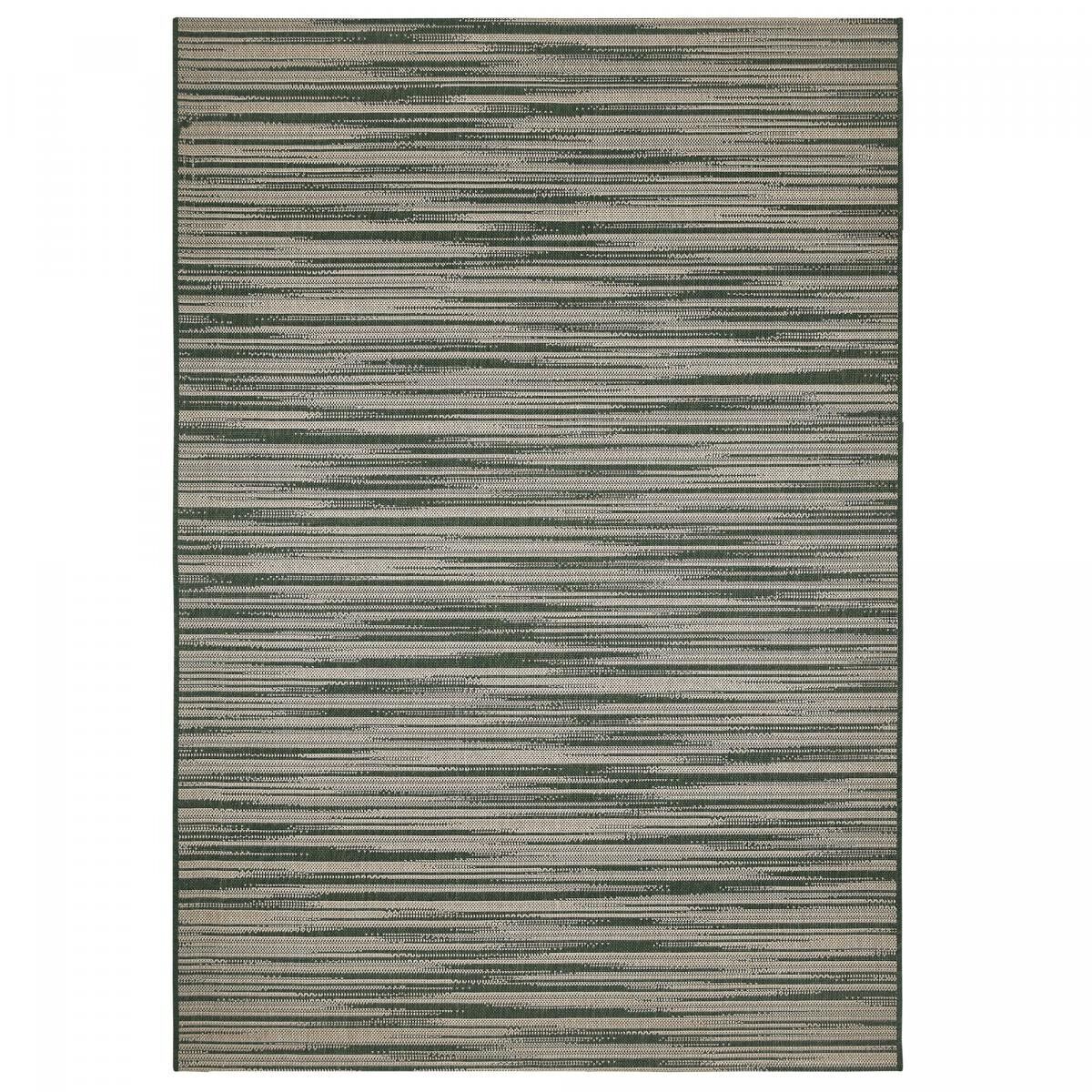 Tappeto da soggiorno rettangolare intrecciato verde scuro MAMO 160x230 con motivo finto unito