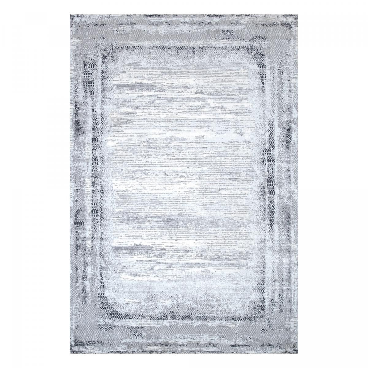 Tappeto da camera da letto rettangolare intrecciato grigio KODU 120x160 con motivo finto semplice