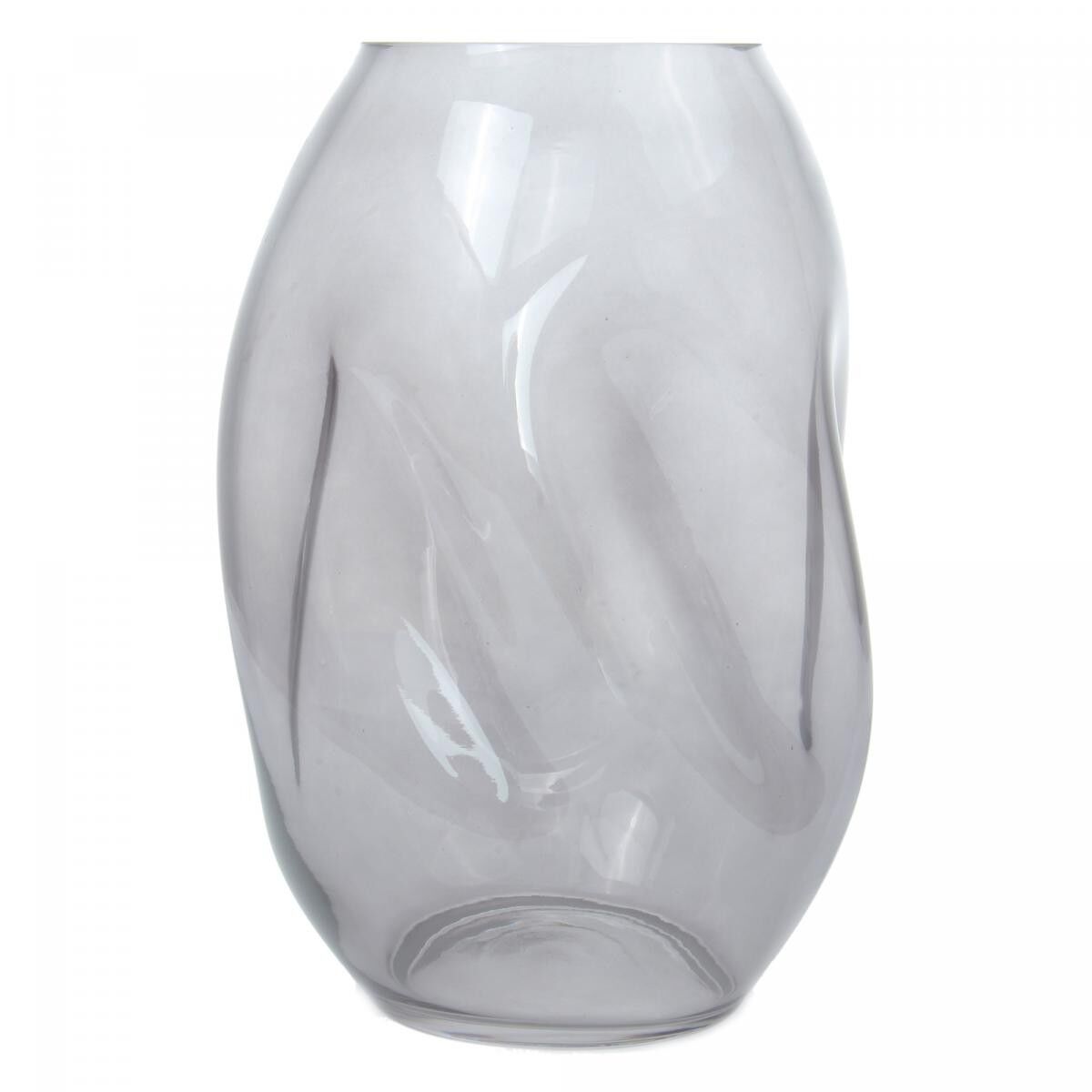 Vaso in vetro soffiato a bocca grigio LIHO 15x15x25