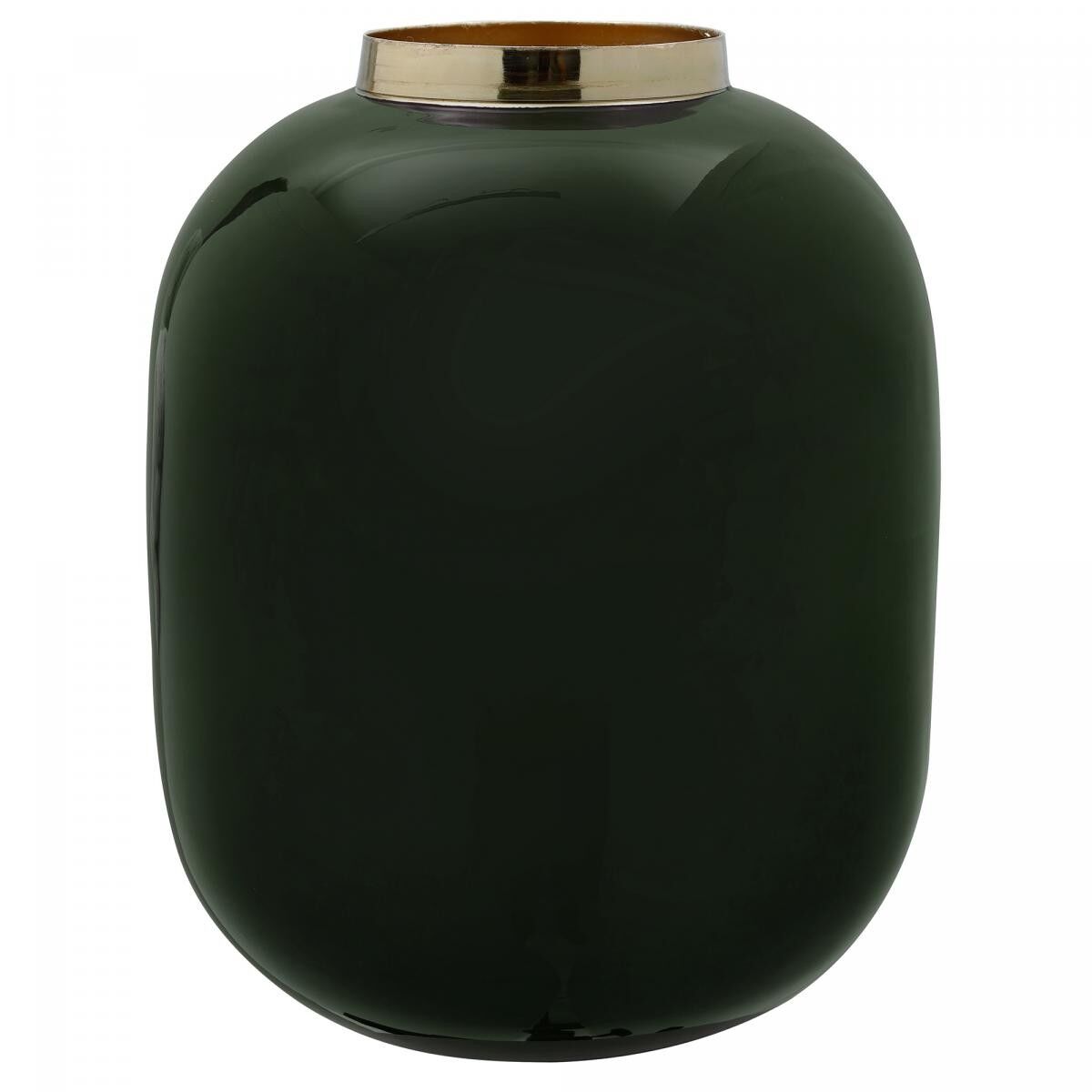 Vaso in ferro fatto a mano KARA 16,5x16,5x20 verde scuro e oro