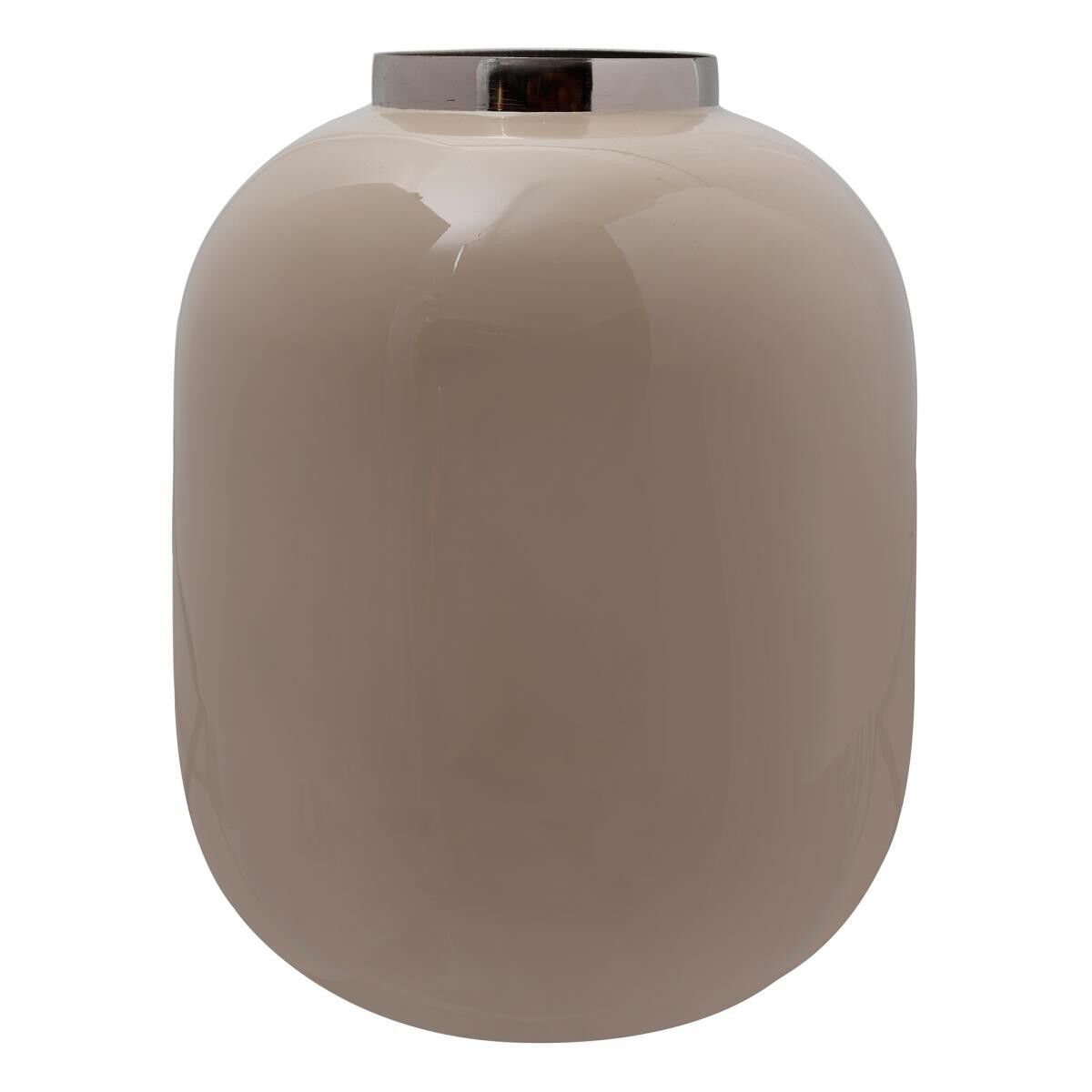 Vaso in ferro fatto a mano KARA 16,5x16,5x20 avorio e grigio