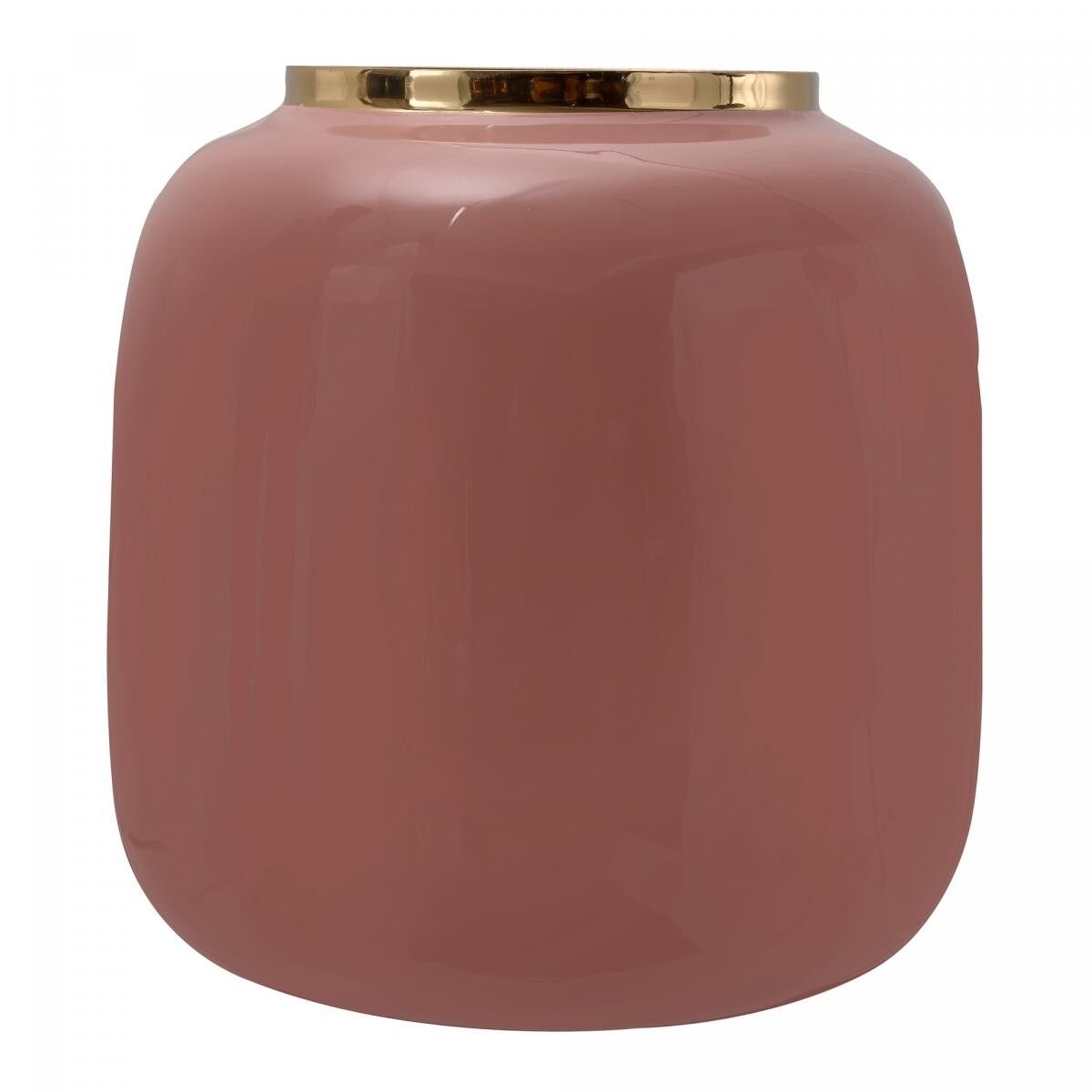 CUKO vaso in ferro fatto a mano 20x20x20 rosa e oro