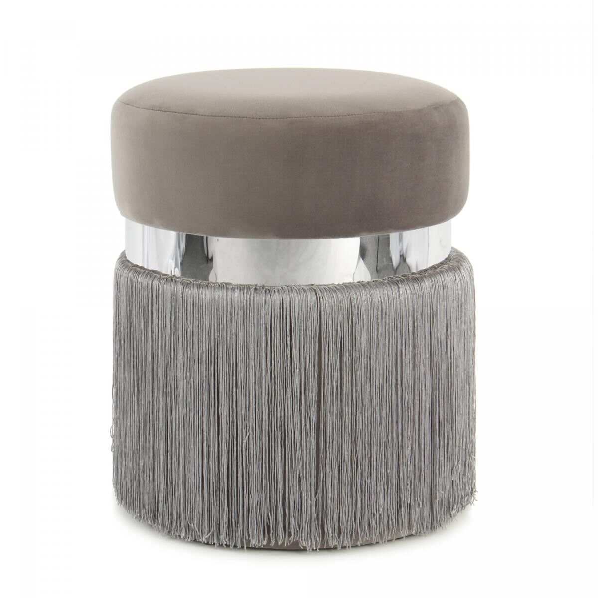 Sgabello semi-artigianale JIFE 38x38x45 grigio chiaro e grigio scuro