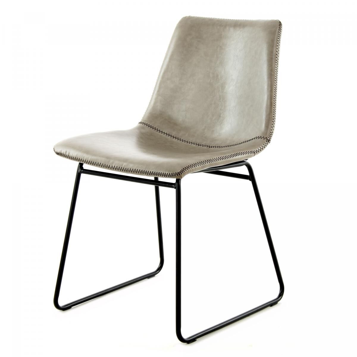 Set di 2 sedie Bili - grigio - 56x47,5x82cm