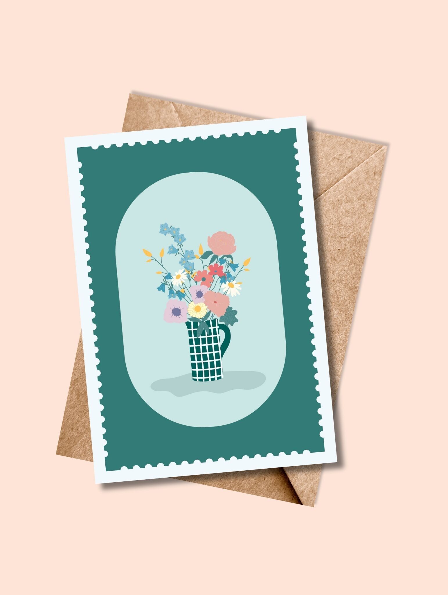 Postcard SUMMER, Bouquet of Flowers - - Illustration 10x15cm